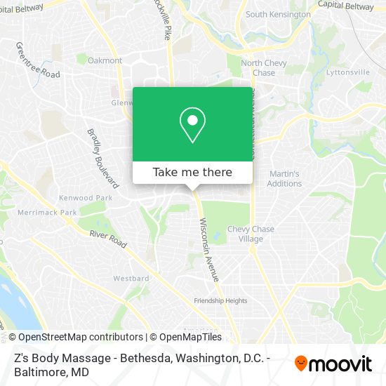 Z's Body Massage - Bethesda map