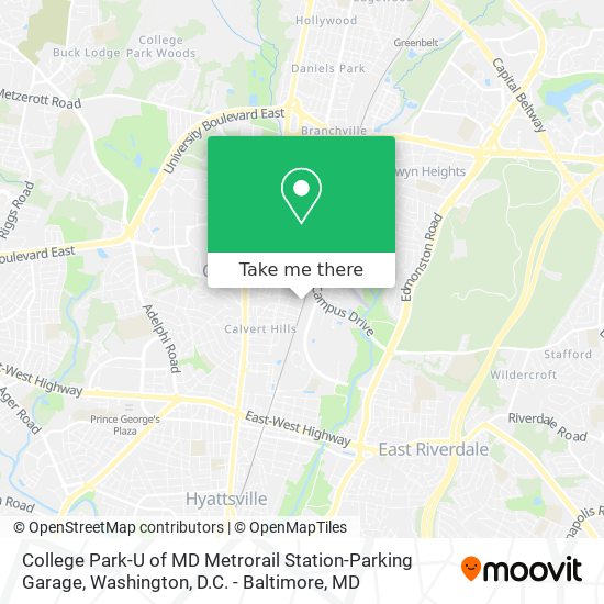 Mapa de College Park-U of MD Metrorail Station-Parking Garage