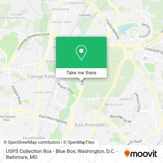 USPS Collection Box - Blue Box map