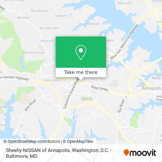 Sheehy NISSAN of Annapolis map