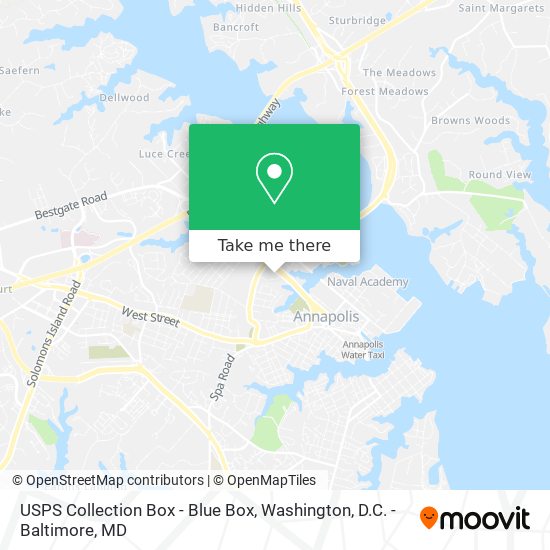 USPS Collection Box - Blue Box map