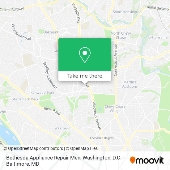 Bethesda Appliance Repair Men map