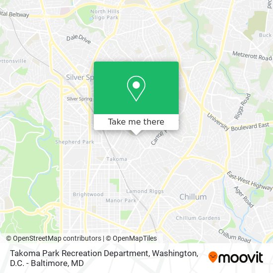 Mapa de Takoma Park Recreation Department