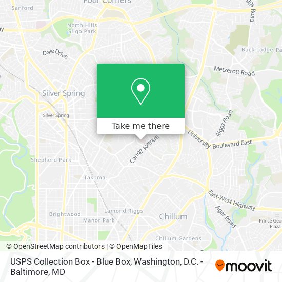 Mapa de USPS Collection Box - Blue Box