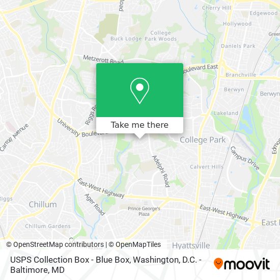 USPS Collection Box - Blue Box map