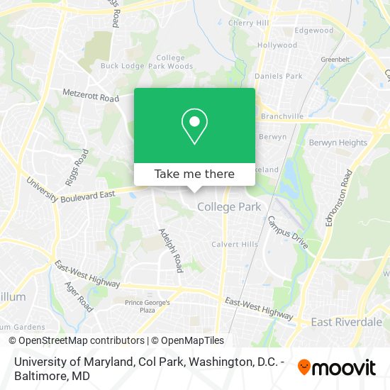 Mapa de University of Maryland, Col Park