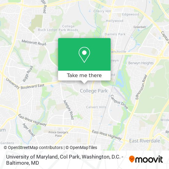 University of Maryland, Col Park map