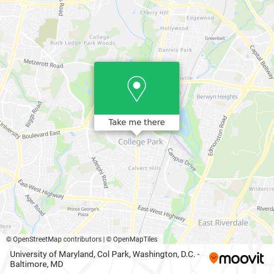 Mapa de University of Maryland, Col Park