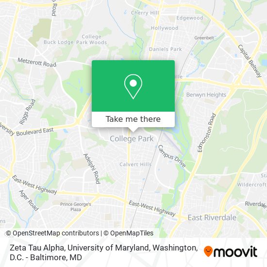 Mapa de Zeta Tau Alpha, University of Maryland