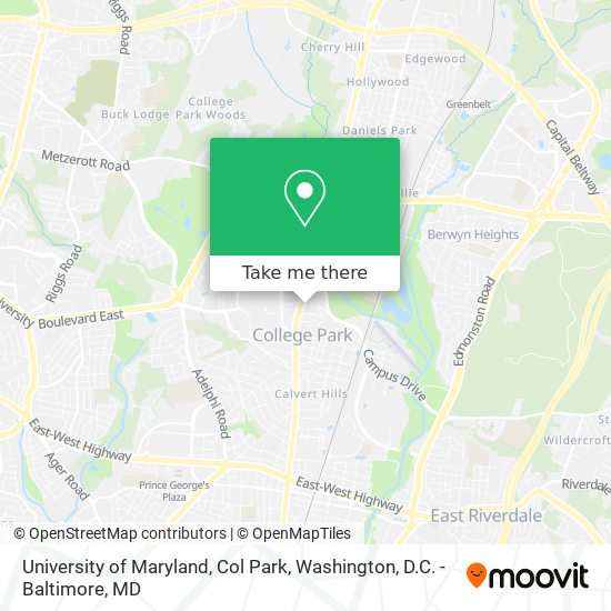 Mapa de University of Maryland, Col Park