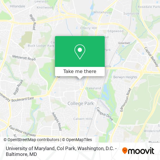 University of Maryland, Col Park map