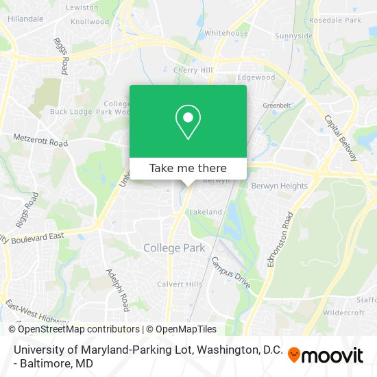 Mapa de University of Maryland-Parking Lot