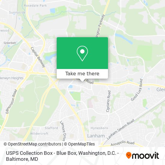 Mapa de USPS Collection Box - Blue Box