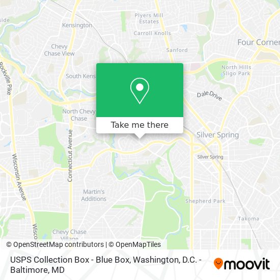 Mapa de USPS Collection Box - Blue Box