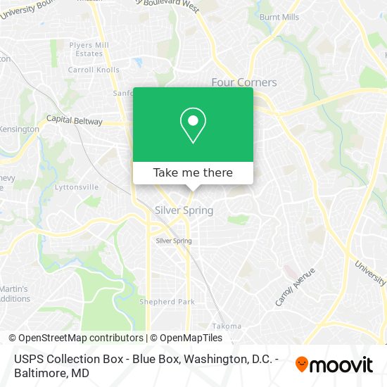 Mapa de USPS Collection Box - Blue Box