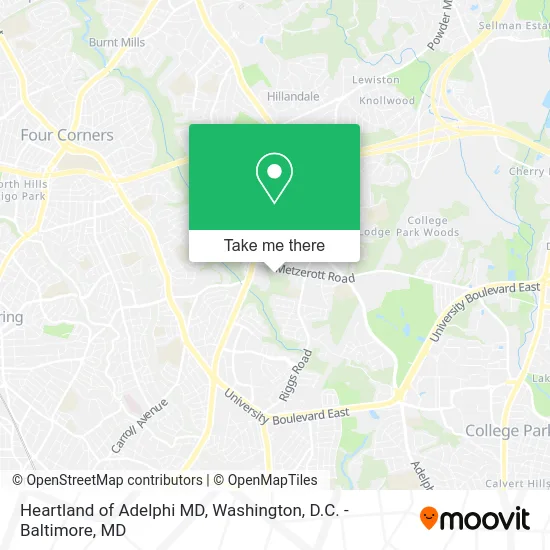 Heartland of Adelphi MD map