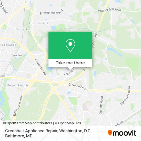 Mapa de Greenbelt Appliance Repair