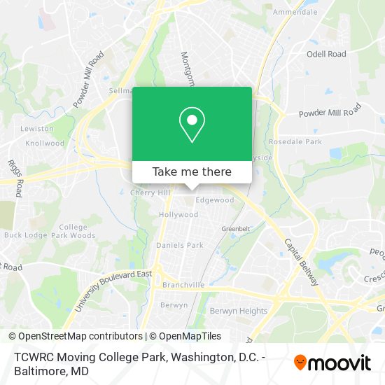 TCWRC Moving College Park map