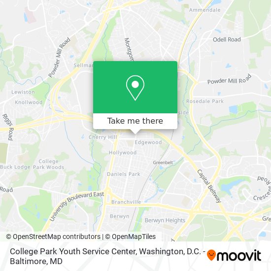 College Park Youth Service Center map