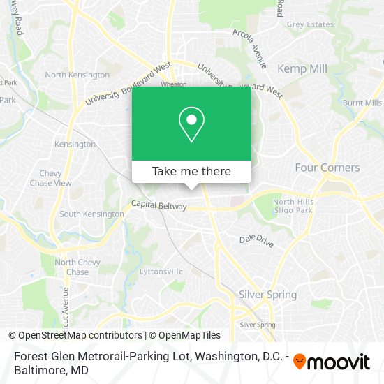Mapa de Forest Glen Metrorail-Parking Lot