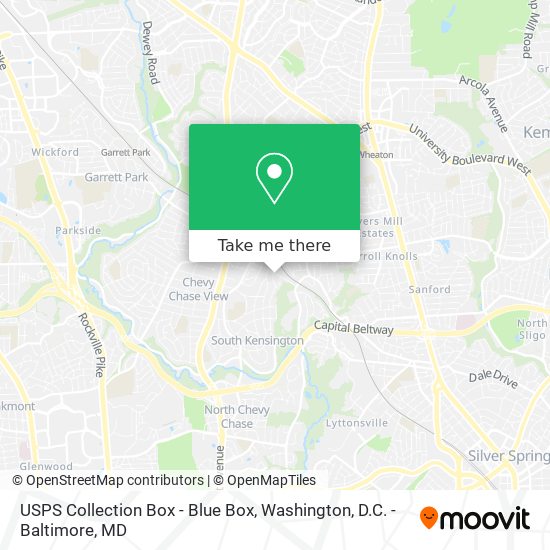 USPS Collection Box - Blue Box map