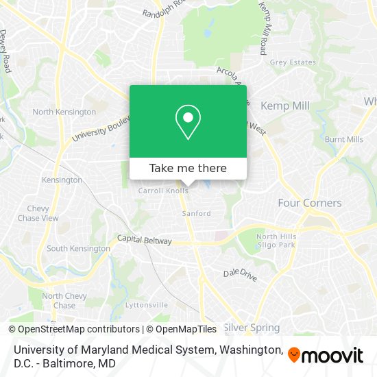 University of Maryland Medical System map