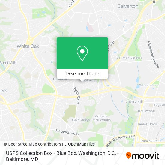 Mapa de USPS Collection Box - Blue Box