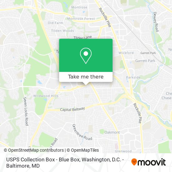 Mapa de USPS Collection Box - Blue Box