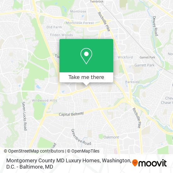 Montgomery County MD Luxury Homes map