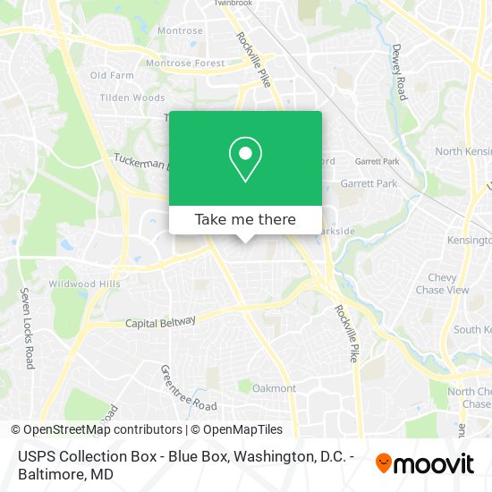 Mapa de USPS Collection Box - Blue Box