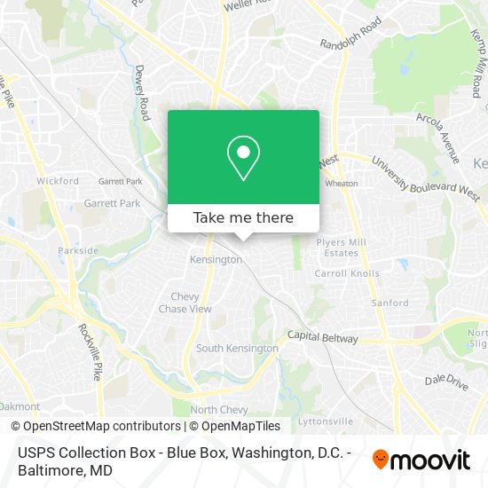 Mapa de USPS Collection Box - Blue Box