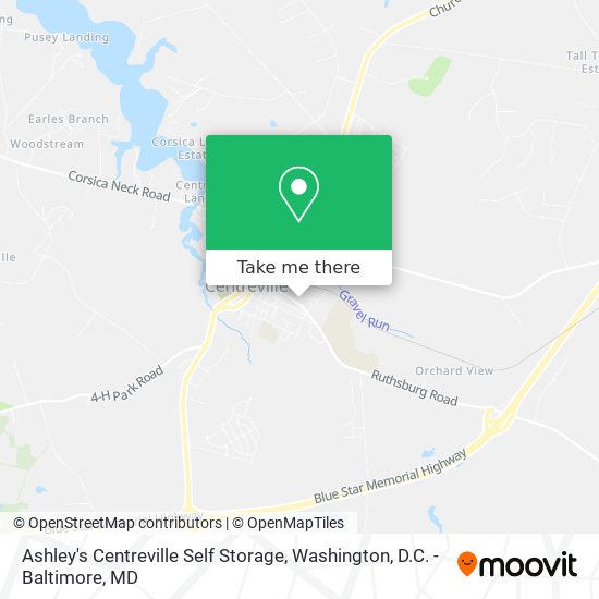 Mapa de Ashley's Centreville Self Storage
