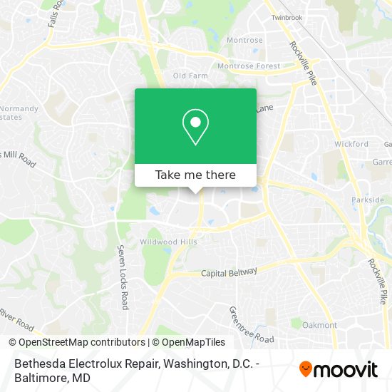 Mapa de Bethesda Electrolux Repair