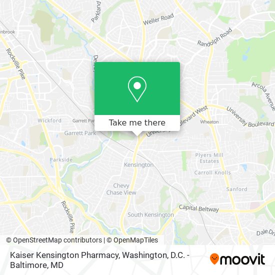 Kaiser Kensington Pharmacy map