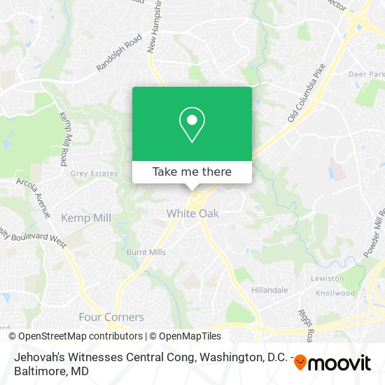 Mapa de Jehovah's Witnesses Central Cong