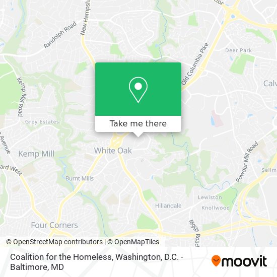 Coalition for the Homeless map