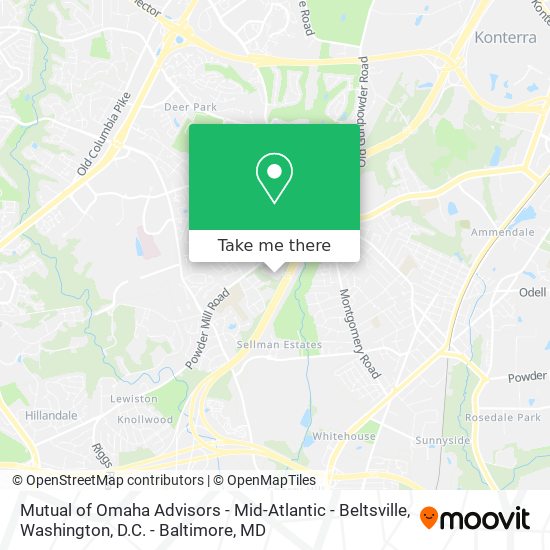 Mutual of Omaha Advisors - Mid-Atlantic - Beltsville map