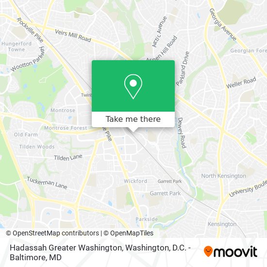 Mapa de Hadassah Greater Washington