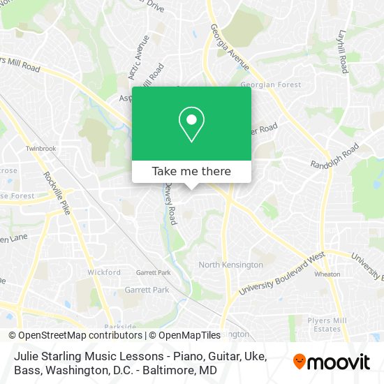 Mapa de Julie Starling Music Lessons - Piano, Guitar, Uke, Bass