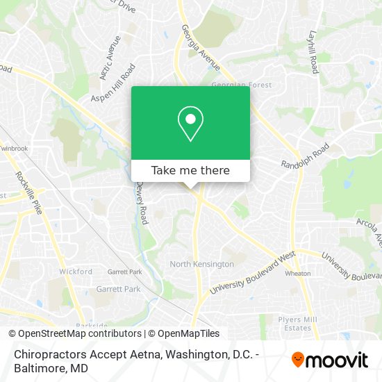 Chiropractors Accept Aetna map