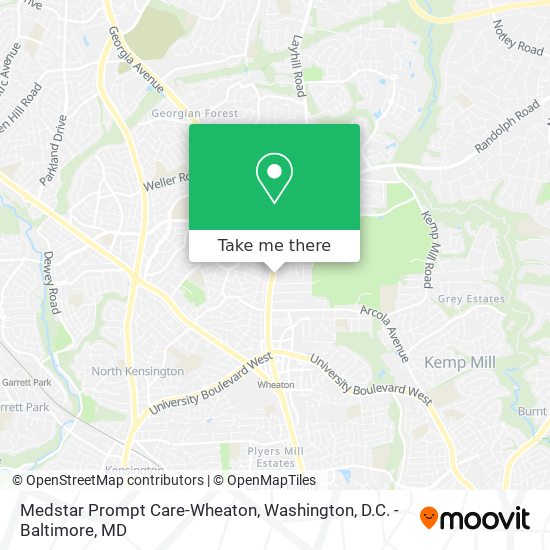 Mapa de Medstar Prompt Care-Wheaton