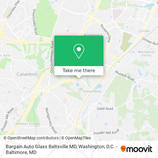 Mapa de Bargain Auto Glass Beltsville MD