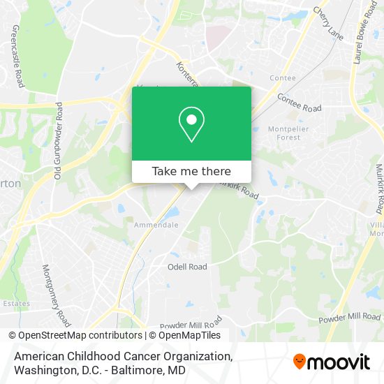 American Childhood Cancer Organization map