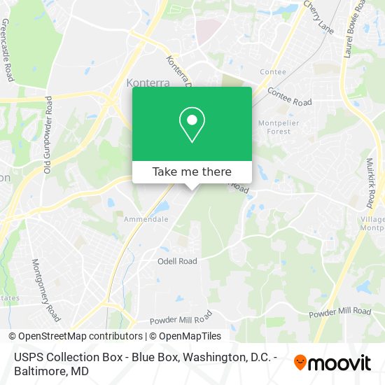 USPS Collection Box - Blue Box map