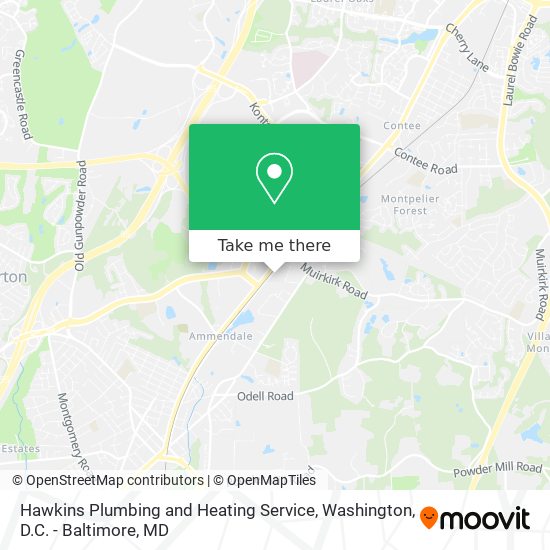 Hawkins Plumbing and Heating Service map