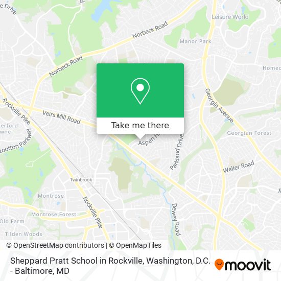 Mapa de Sheppard Pratt School in Rockville