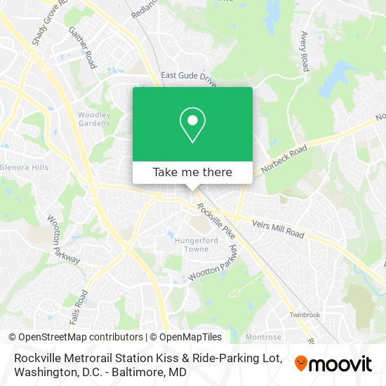 Mapa de Rockville Metrorail Station Kiss & Ride-Parking Lot