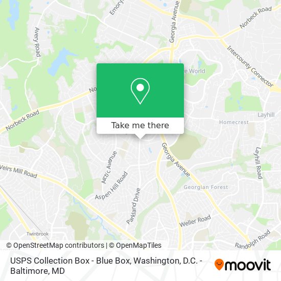 Mapa de USPS Collection Box - Blue Box