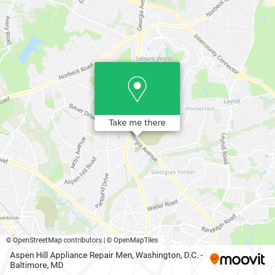 Mapa de Aspen Hill Appliance Repair Men