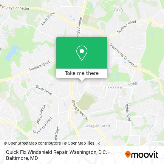 Quick Fix Windshield Repair map